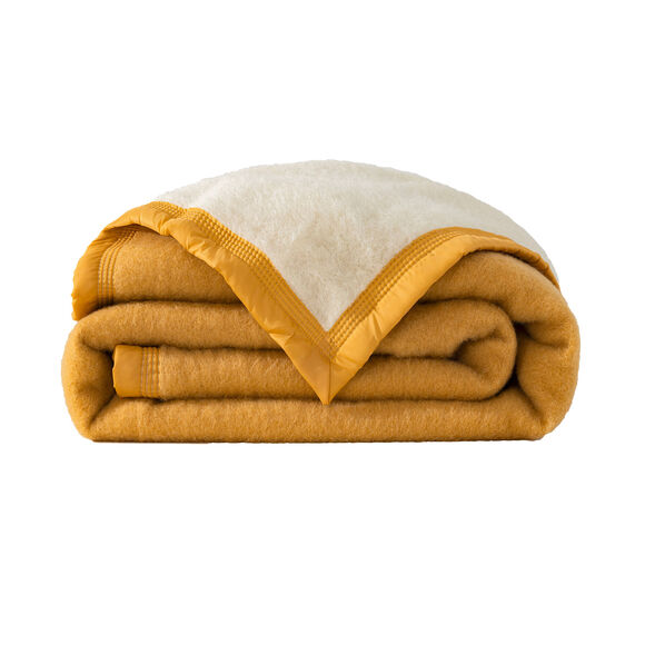 Couverture bicolore pure laine 800 g/m² (miel) Couverture bicolore pure laine 800 g/m² (miel)